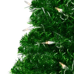 2' Pre-Lit Paradise Lime Green Tinsel Pine Artificial Christmas Tree - Clear Lights -Beauty Wreaths Shop 227 53049.1683223483