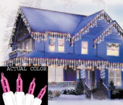 100-Count Pink Mini Icicle Christmas Lights, 4.6ft White Wire -Beauty Wreaths Shop 3mjhsil47dhw1ndef2tpehjnevpfawjs 75691.1667663998
