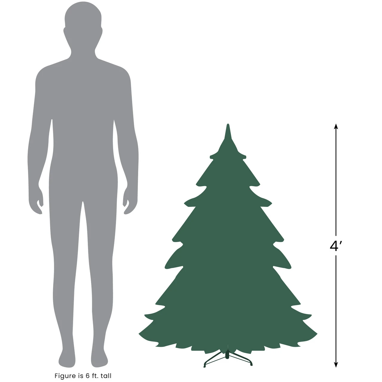 4' Pre-Lit Full Northern Pine Artificial Christmas Tree, Clear Lights 7 4' Pre-Lit Full Northern Pine Artificial Christmas Tree, Clear Lights - Image 5