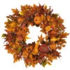 Autumn Harvest Maple Berries And Pinecones Wreath, Orange - 28-Inch -Beauty Wreaths Shop 4648 1 03891.1681814334