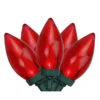 25 Red LED C9 Christmas Lights - 16 Ft Green Wire