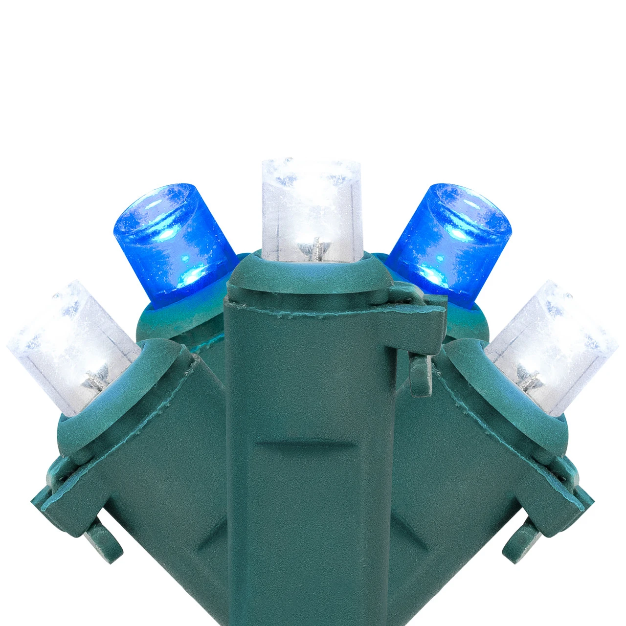 50ct Blue And White LED Wide Angle Mini Christmas Lights, 16.25ft Green Wire 3 50ct Blue And White LED Wide Angle Mini Christmas Lights, 16.25ft Green Wire