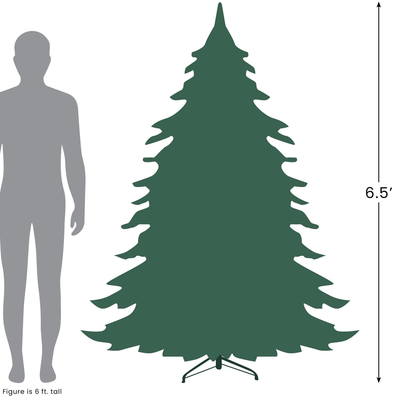 6.5' Northern Pine Full Artificial Christmas Tree, Unlit 8 6.5' Northern Pine Full Artificial Christmas Tree, Unlit - Image 6
