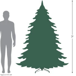 7' Full Snowy Delta Pine With Cones Artificial Christmas Tree, Unlit -Beauty Wreaths Shop 727 71997.1684869066