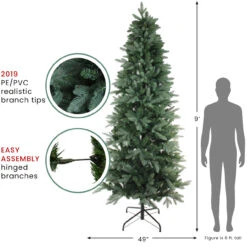 9' Slim Frasier Fir Artificial Christmas Tree, Unlit -Beauty Wreaths Shop 927 58679.1684883905