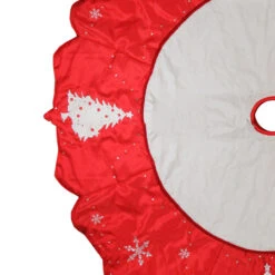 54" Red And White Embroidered Jeweled Tree With Snowflake Christmas Tree Skirt -Beauty Wreaths Shop allstate20xa1257 re whb 76939.1667662694