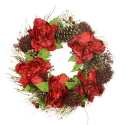 Peony Floral Artificial Christmas Wreath - 24-Inch, Unlit -Beauty Wreaths Shop allstate fwx426 bu 2 96672.1667533598