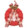 Red Plaid Bow And Pine Accents Artificial Christmas Wreath - 13-Inch, Unlit