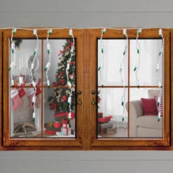 Set Of 100 Green Icicle Christmas Lights - 7.8 Ft White Wire -Beauty Wreaths Shop brightstar 36 704 77 2 84230.1667575740