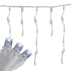 Set Of 70 Pure White LED Wide Angle Icicle Christmas Lights - 6 Ft White Wire -Beauty Wreaths Shop brightstar 39 721 77 2 62813.1667658035