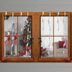 Set Of 70 Pure White LED Wide Angle Icicle Christmas Lights - 6 Ft White Wire -Beauty Wreaths Shop brightstar 39 721 77 4 98301.1667658035