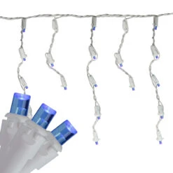 Set Of 70 Blue LED Wide Angle Icicle Christmas Lights - 6ft White Wire -Beauty Wreaths Shop brightstar 39 733 77 2 59834.1667535357