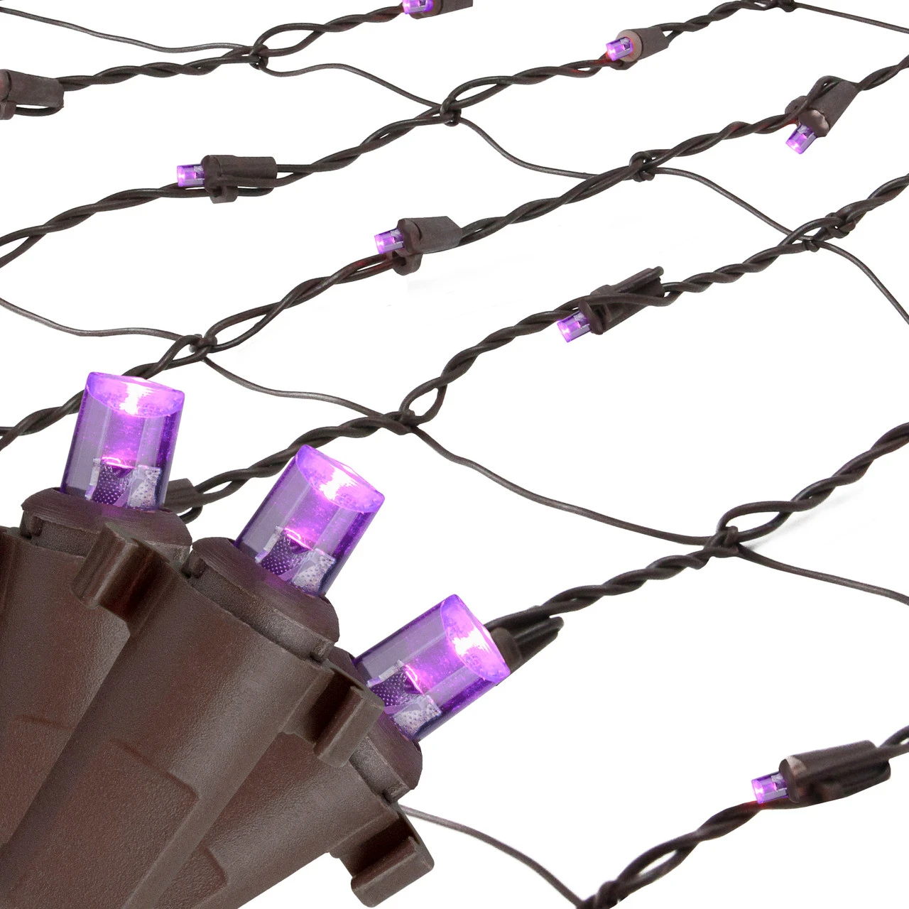 2' X 8' Purple LED Net Style Tree Trunk Wrap Christmas Lights - Brown Wire 4 2' X 8' Purple LED Net Style Tree Trunk Wrap Christmas Lights - Brown Wire - Image 2