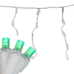 70 Green LED Wide Angle Icicle Christmas Lights - 5.25 Ft White Wire -Beauty Wreaths Shop britestar 39 724 77 2 00301.1667578255
