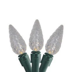 35 Battery Operated White LED C6 Mini Christmas Lights - 11 Ft Green Wire