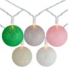 10 Multi-Color Yarn Ball Patio Globe Lights - 8.6 Ft White Wire -Beauty Wreaths Shop britestar 96 771 77 1201 81761.1667574959