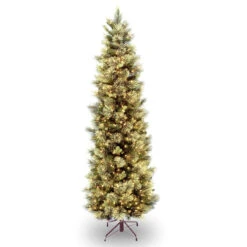 7 Ft. Carolina Pine Slim Tree With Clear Lights