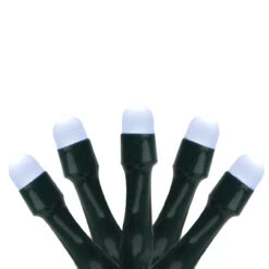 20 Battery Operated White LED Micro Rice Christmas Lights - 7.25 Ft Green Wire
