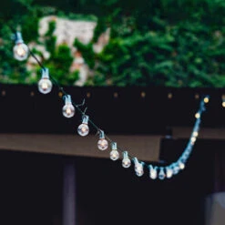 20-Count Clear G40 Globe Patio Garden Christmas Light Set, 19ft Green Wire -Beauty Wreaths Shop clearglobelights greenwire lifestyle 15036.1667489908