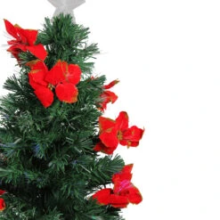 3' Pre-Lit Medium Fiber Optic Red Poinsettias Artificial Christmas Tree - Multicolor Lights -Beauty Wreaths Shop dak gd 47090 1 90359.1667662793