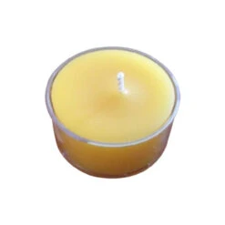 Pack Of 20 Yellow And Silver Organic Handmade Tealight Tin Cup Candles