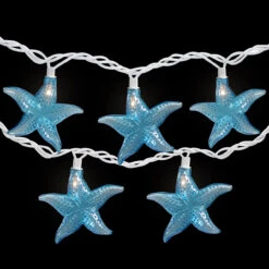 Set Of 10 Blue Starfish Novelty String Lights - 9ft White Wire -Beauty Wreaths Shop denniseast whiteplug oldul 62401.1667574577