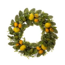Greenery Lemon Artificial Christmas Wreath With Basket - 22-Inch, Unlit -Beauty Wreaths Shop dglit 2005500002 3 03372.1667562332