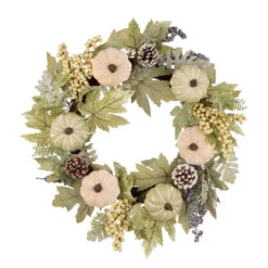 Gourds And Berries Autumn Harvest Wreath, 22-Inch, Unlit