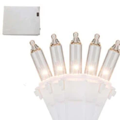 50 Battery Operated Clear Mini Christmas Lights - 4.6 Ft White Wire -Beauty Wreaths Shop dhof 2311 22 3 86286.1667517276