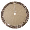 48" Brown Round Christmas Tree Skirt With Champagne Sequin Border