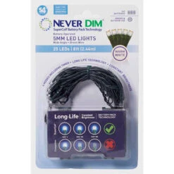 50 Battery Operated Cool White Wide Angle LED Christmas Lights - 18.33 Ft Green Wire -Beauty Wreaths Shop dlig 1101317 4 44735.1667536633