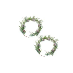 Set Of 2 Juniper And Pine Garland With Pine Cones 6.25' -Beauty Wreaths Shop dmel83163ds2 50135.1685567801