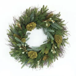 Mixed Pine Artificial Christmas Wreath, 23-Inch, Unlit