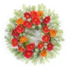 Red And Orange Poppy Spring Floral Wreath, 18.5-Inch