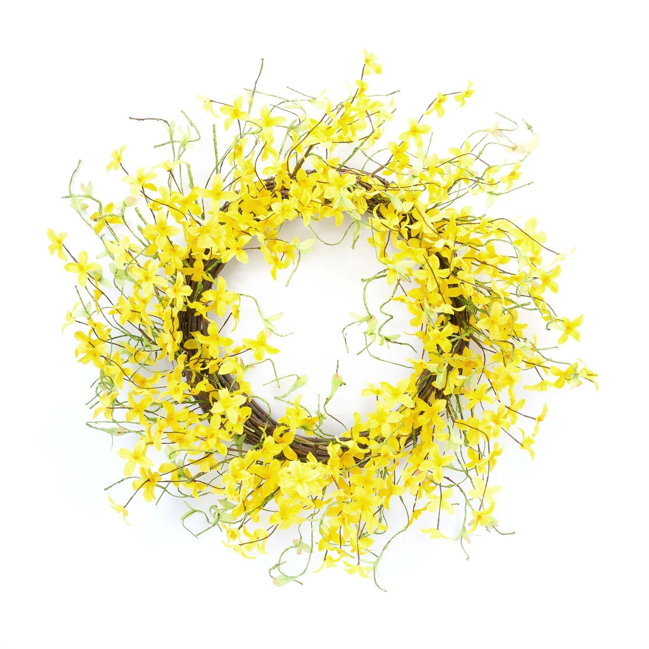 Yellow And Green Spring Forsythia Wreath, 21.75-Inch, Unlit 3 Yellow And Green Spring Forsythia Wreath, 21.75-Inch, Unlit