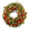 30" Pre-Lit B/O LED Red Mixed Artificial Christmas Wreath – Warm White Lights -Beauty Wreaths Shop dnat20dc13 159 30wb 28854.1667576141