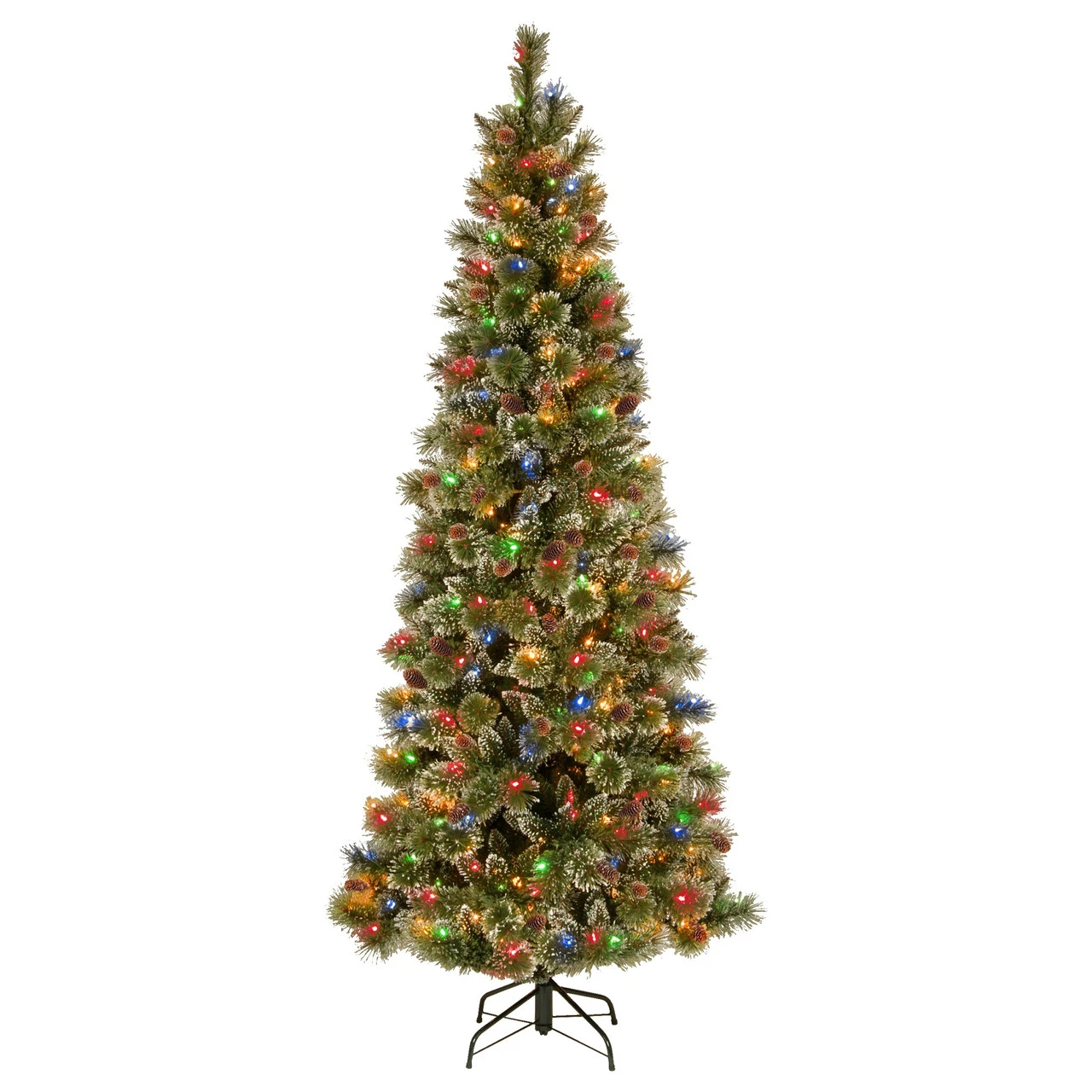 7’ Pre-Lit Glittering Pine Artificial Christmas Tree - Multi-Color Lights 3 7’ Pre-Lit Glittering Pine Artificial Christmas Tree - Multi-Color Lights