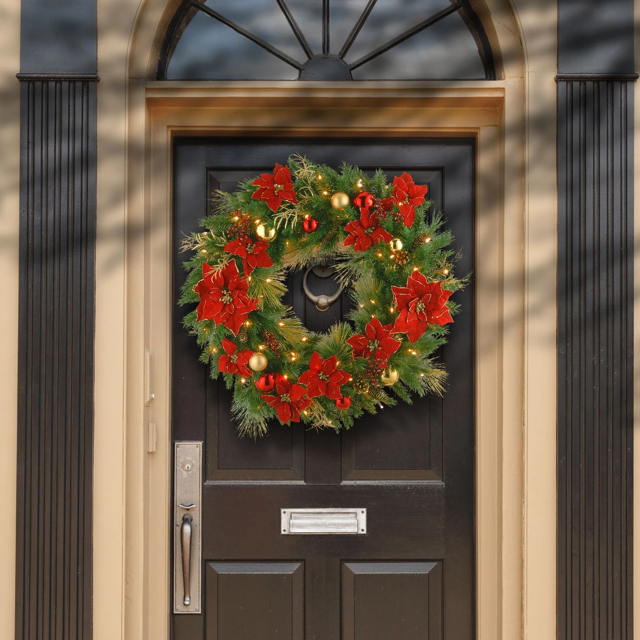 Pre-Lit Decorative Home Spun Artificial Christmas Wreath - 36-Inch, Clear Lights 4 Pre-Lit Decorative Home Spun Artificial Christmas Wreath - 36-Inch, Clear Lights - Image 2