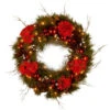 24" Pre-Lit B/O LED Hydrangea Artificial Christmas Wreath – Warm White Lights -Beauty Wreaths Shop dnat dc13 158 24wb 1 03945.1667536532