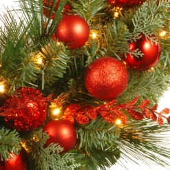 30" Pre-Lit B/O LED Red Mixed Artificial Christmas Wreath – Warm White Lights -Beauty Wreaths Shop dnat dc13 159 30wb 3 61749.1667576142