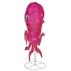 36" LED Lighted Pink Sisal Octopus Outdoor Decoration -Beauty Wreaths Shop dnat df 070014l 3 94338.1667573998
