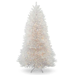 6.5' Pre-Lit White Dunhill Fir Artificial Christmas Tree, Clear Lights -Beauty Wreaths Shop dnat duwh 65lo 5 30416.1667529145