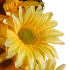 19" Unlit Garden Accents Yellow Cosmos Artificial Christmas Wreath -Beauty Wreaths Shop dnat gac30 19wy 3 73188.1667536269