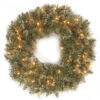 Pre-Lit Glittery Bristle Pine Artificial Christmas Wreath - 30-Inch, Clear Lights -Beauty Wreaths Shop dnat gb3 300 30w 1 1 56958.1667653769