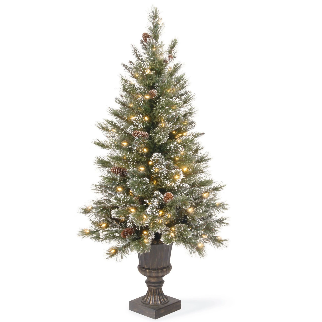 4' Pre-lit Potted Glittery Bristle Christmas Tree – Clear Lights 3 4' Pre-lit Potted Glittery Bristle Christmas Tree – Clear Lights