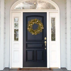 Pre-Lit Pomegranate Pine Artificial Christmas Wreath - 30-Inch, Warm White LED Lights -Beauty Wreaths Shop dnat gtp1 300 30w b1 3 35295.1667529137