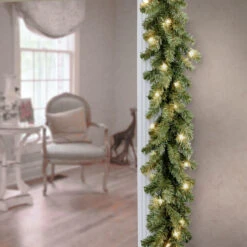 9' X 10” Pre-Lit Kincaid Spruce Artificial Christmas Garland - Clear Lights -Beauty Wreaths Shop dnat kcdr 9blo 1 3 75636.1667578399