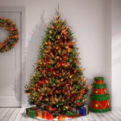 7.5’ Pre-Lit Natural Fraser Full Fir Artificial Christmas Tree - Multi-Color Light -Beauty Wreaths Shop dnat naffmh1 75rlos1 3 37855.1667657789