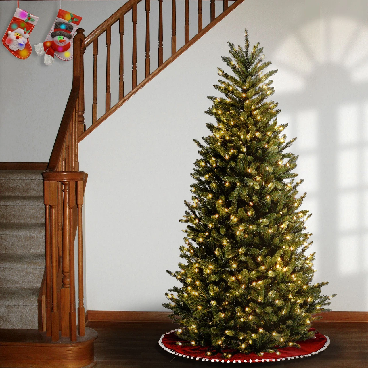 7.5' Pre-Lit Natural Fraser Slim Artificial Christmas Tree – Clear Lights 5 7.5' Pre-Lit Natural Fraser Slim Artificial Christmas Tree – Clear Lights - Image 3