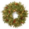 Pre-Lit Noelle Artificial Christmas Wreath - 24-Inch, Soft White LED Battery Operated Lights -Beauty Wreaths Shop dnat nl13 300l 24wb1 1 02580.1667616313